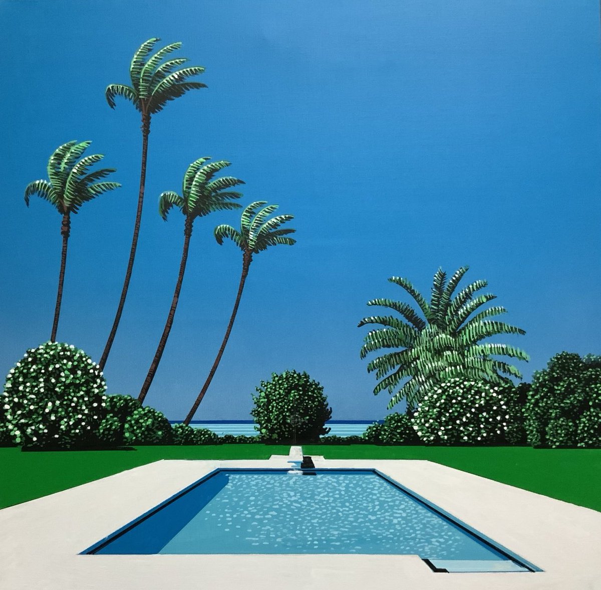 永井博　B2ポスター　HIROSHI NAGAI POSTER POOLSIDE 永井博 B2ポスター HIROSHI NAGAI POSTER POOLSIDE 永井博