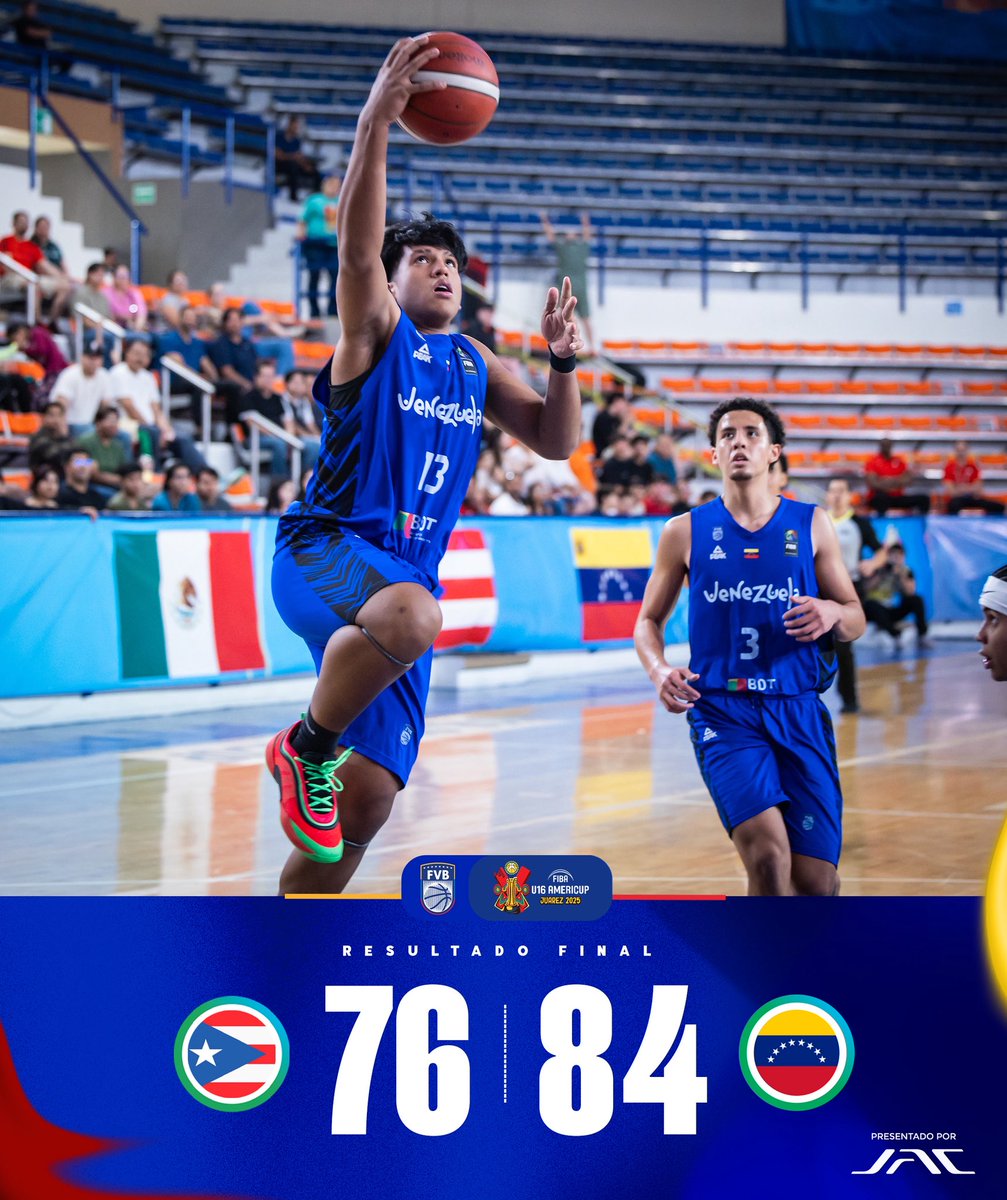 🇻🇪 ¡Nuestros chamos nos regalan una alegría más!

🏆 La selección nacional se sube al podio 🥉 de la <a href="/AmeriCup/">FIBA AmeriCup</a> U16 2025 con récord de 3-3. 

👏 Mejor actuación de Venezuela en la historia de esta competición. Creímos y seguiremos creyendo en nosotros, siempre. 

#U16AmeriCup