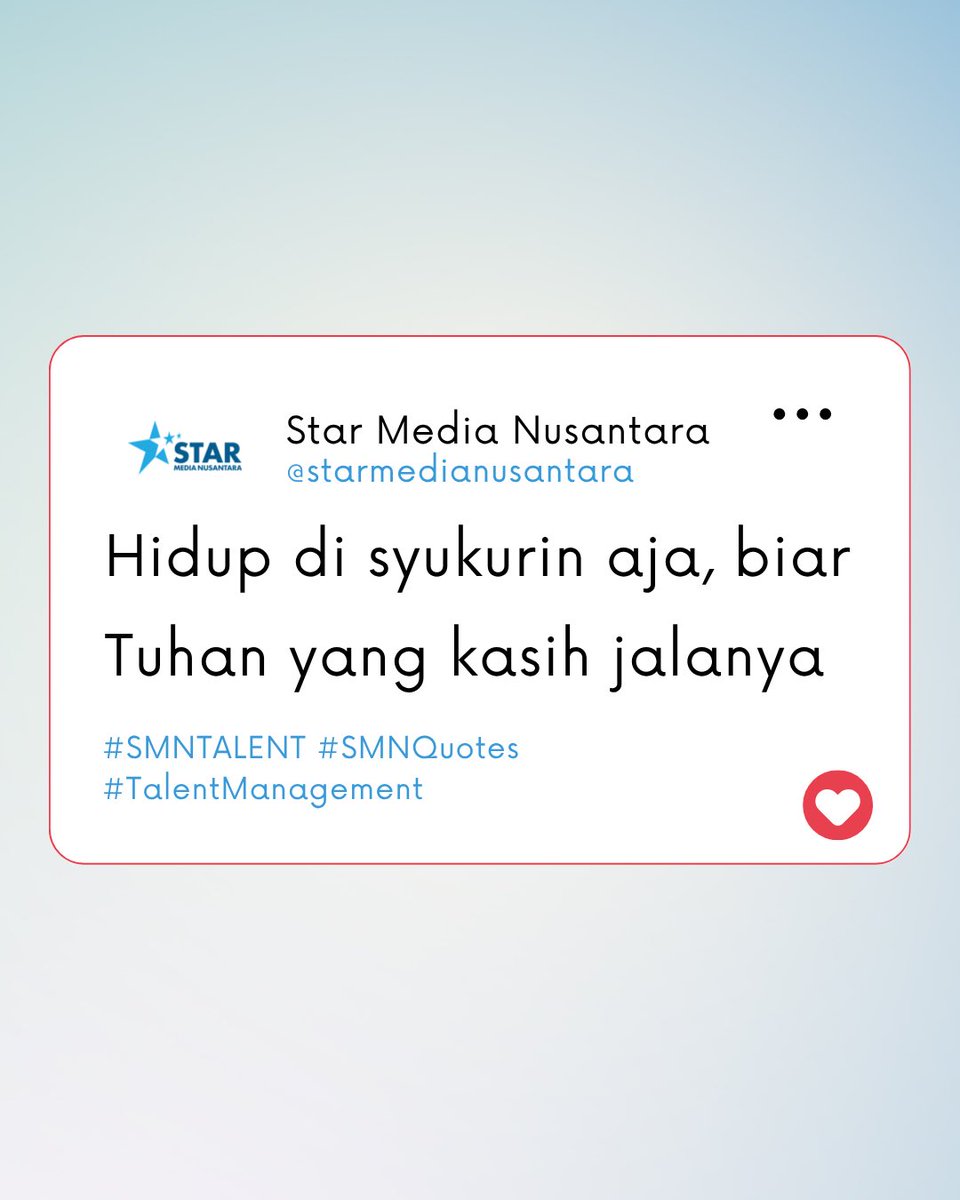 Semangat selalu buat sobat Minstar ya 😇

#SMNTALENT
#SMNChannel
#ManagementArtist
#TalentManagement