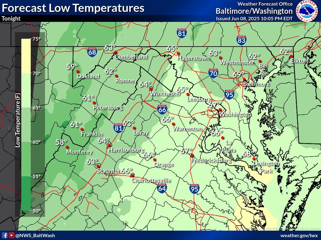 Tornado and Flood Watches have expired, although a few thunderstorms will continue to push across the area through the early overnight hours. Some patchy fog is possible as conditions remain muggy.