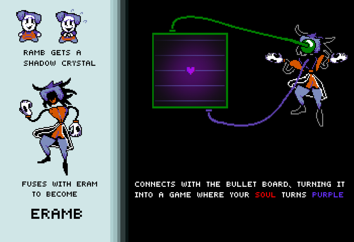 XanthicZet's tweet image. #deltarunespoilers
But what if Ramb had gotten a Shadow Crystal though...