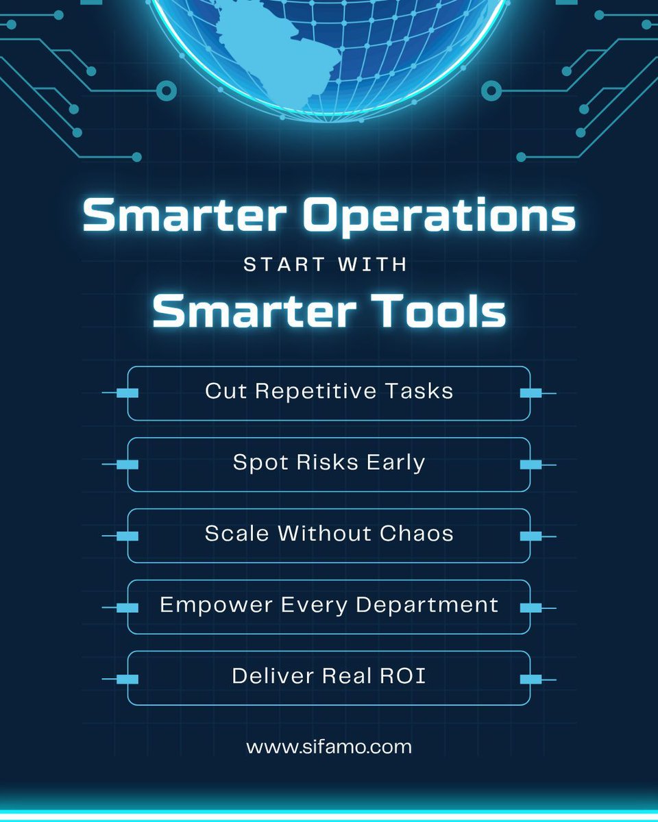 sifamoAI's tweet image. Smarter Operations Start with Smarter Tools

What if your processes could think for themselves?
SIFAMO creates custom AI flows that reduce manual tasks, detect risks early, and let your team focus on what matters.
#wesolveIT #processAI #operations #intelligenttools