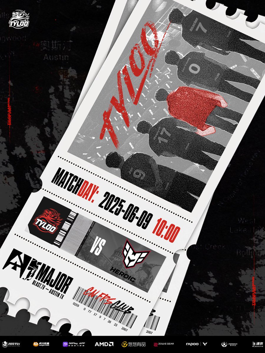 🌟BLAST.tv Austin Major 2025 Stage 2

🌟June 9, 2025 ,10:00  BO3

🌟TYLOO vs Lynn Heroic

#BLASTtvMAJOR #TYLOO