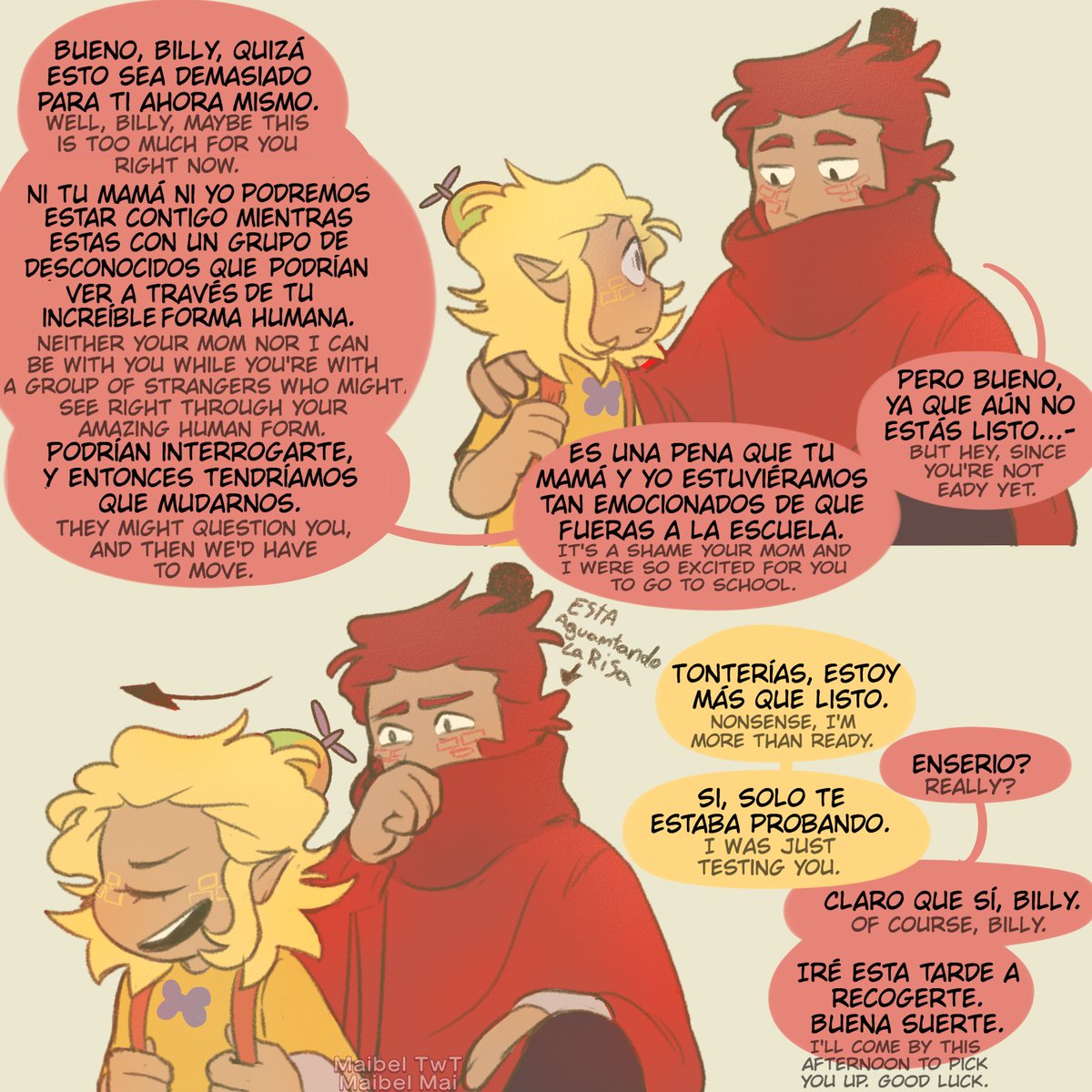 3Maibel's tweet photo. (parte 4)
Billy finalmente va a la escuela :D
Euclid solo esta molestando a Billy como una forma de tener su pequeña venganza por lo insistente e insoportable que fue Billy con ir a escuela.
#bill #babybill #BillCipher #GravityFallsAu #scalenecipher #euclidcipher #outsidersAU https://t.co/QlNuBqyN5A