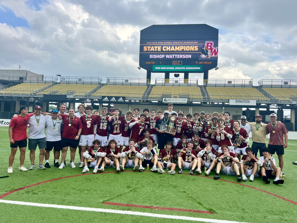 🏆🥍#OHSAA LACROSSE: Congratulation to Columbus Bishop Watterson for winning the 2025 Boys Division II Lacrosse State Championship! The Eagles won 9-7, resulting in their first lacrosse state title in school history.