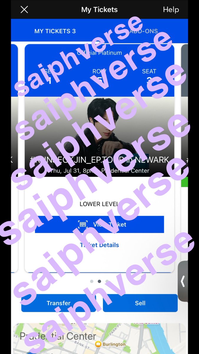 saiphverse's tweet image. WTS NEWARK D2 THURSDAY JUL 31 TICKET FOR JIN SEC 1 ROW 5 SEAT 3
$522.40 FEES, TAX, TICKET INSURANCE INCLUDED
@875tickets