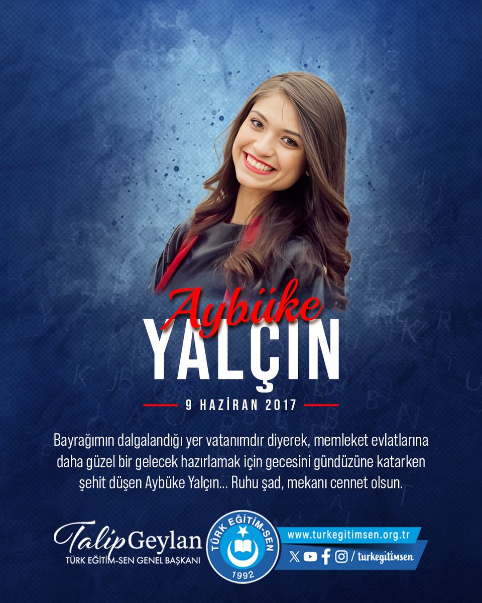 TalipGeylan06's tweet photo. Şehit Öğretmen Aybüke Yalçın..

Cennet mekan ruhu şad olsun.

#AybükeYalçın
#ŞehitÖğretmenAybükeYalçın https://t.co/dLmlnAddhK