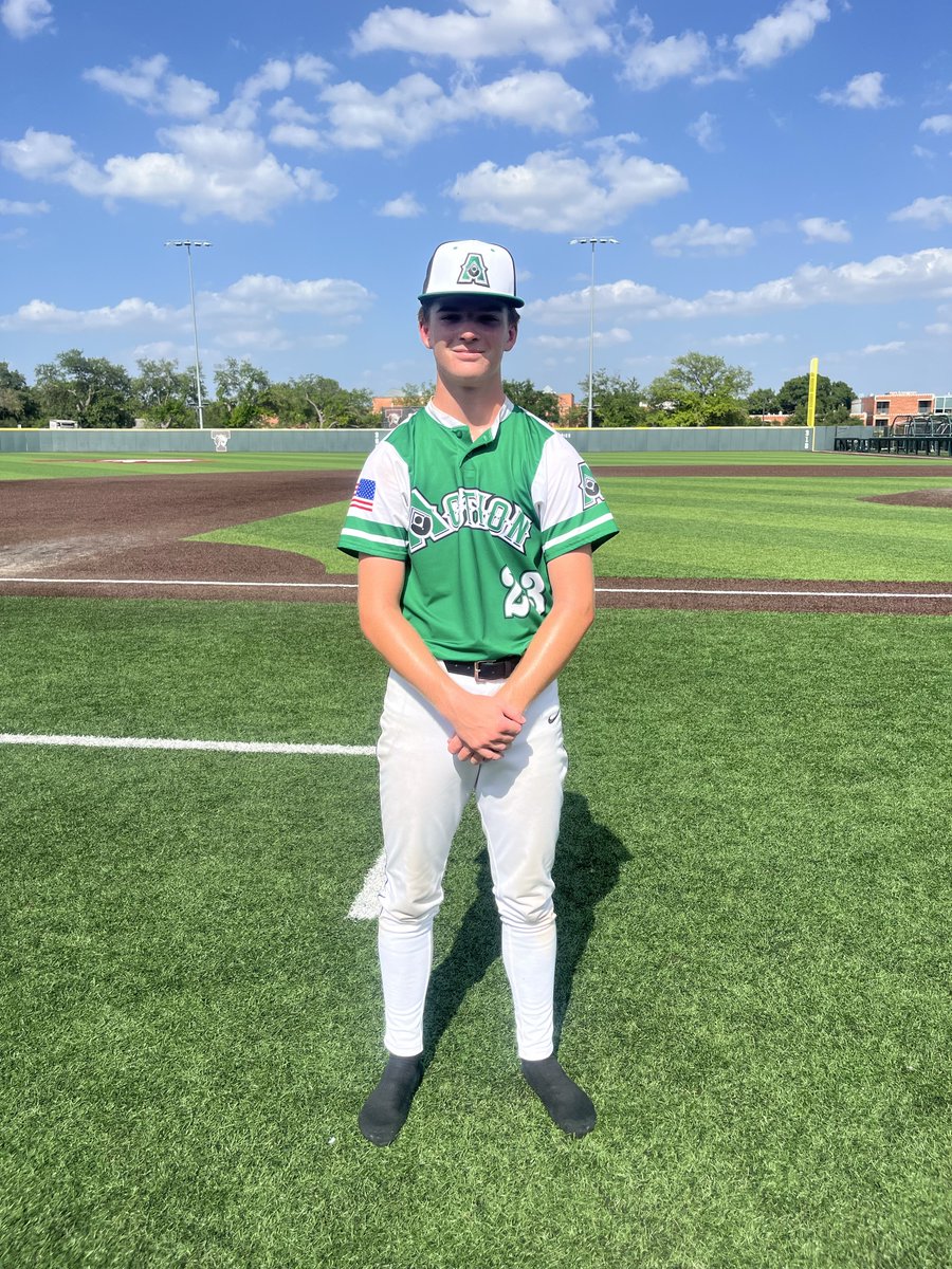 FiveToolSTX's tweet image. F: @ActionBaseball 15U White 4, Austin Wings 15 National- Burnett 1
PoG: Ian D’Arcy 7 IP, 6K, ER 
Notable: Riley Remmell 2-4, RBI