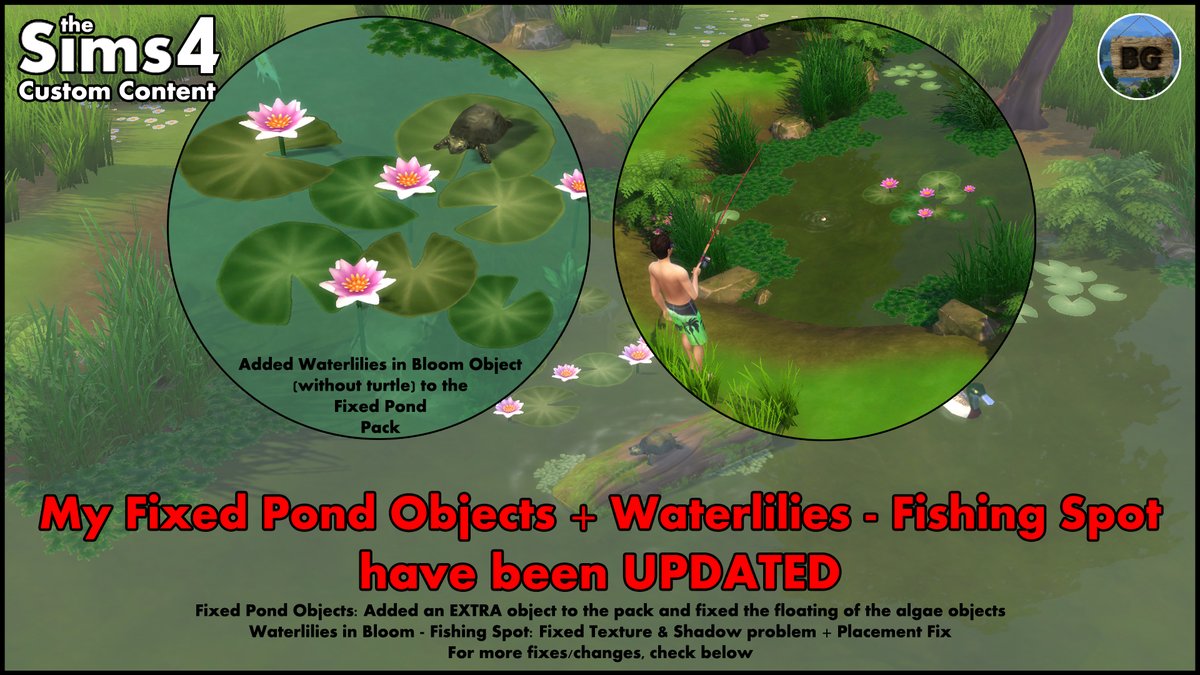 🚨UPDATED mods: Fixed Pond Objects Pack + Waterlilies in Bloom Fishing Spot🚨
For more info, take a look at the collection tab on Patreon:
🔽patreon.com/collection/440…

#TheSims4 #Sims4 #TheSims4Mods #TheSims4CustomContent #TheSims4CC