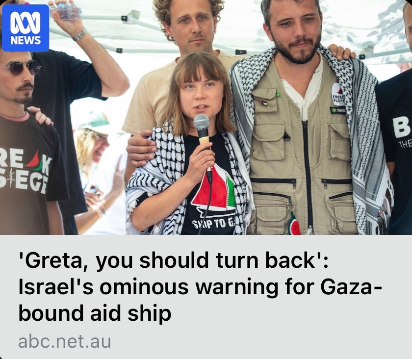 The incredibly brave people aboard the Freedom Flotilla are facing violent assault by the Israeli military for the “crime” of bringing food and medicine to the people in Gaza. Their bravery spotlights Israeli war crimes for the world to see - all eyes on the Madleen.