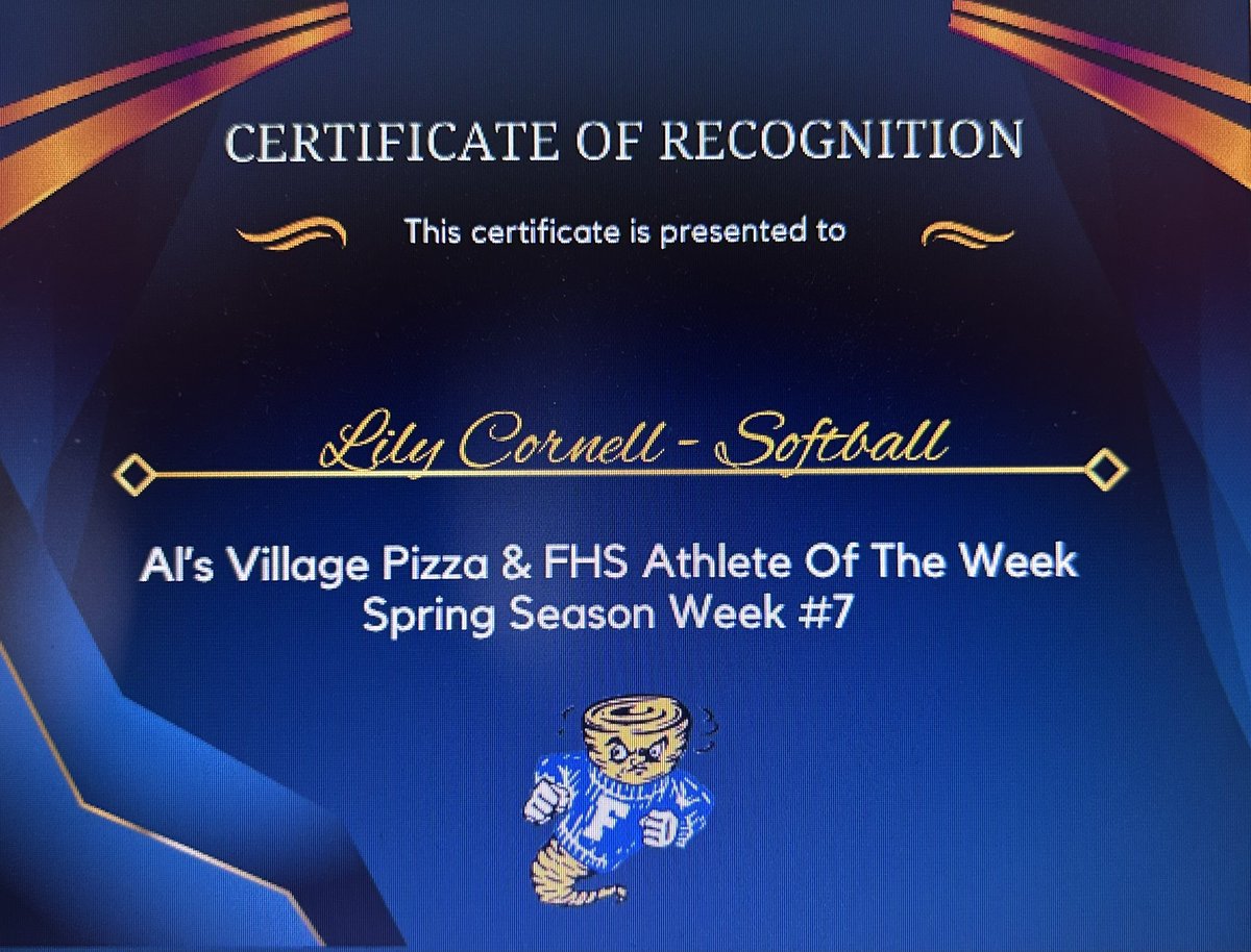 Congrats Sierra &amp; Lily and THANK YOU Al’s Village Pizza!  Over 60 athletes recognized as Athletes Of The Week this school year.  Wow!!!!