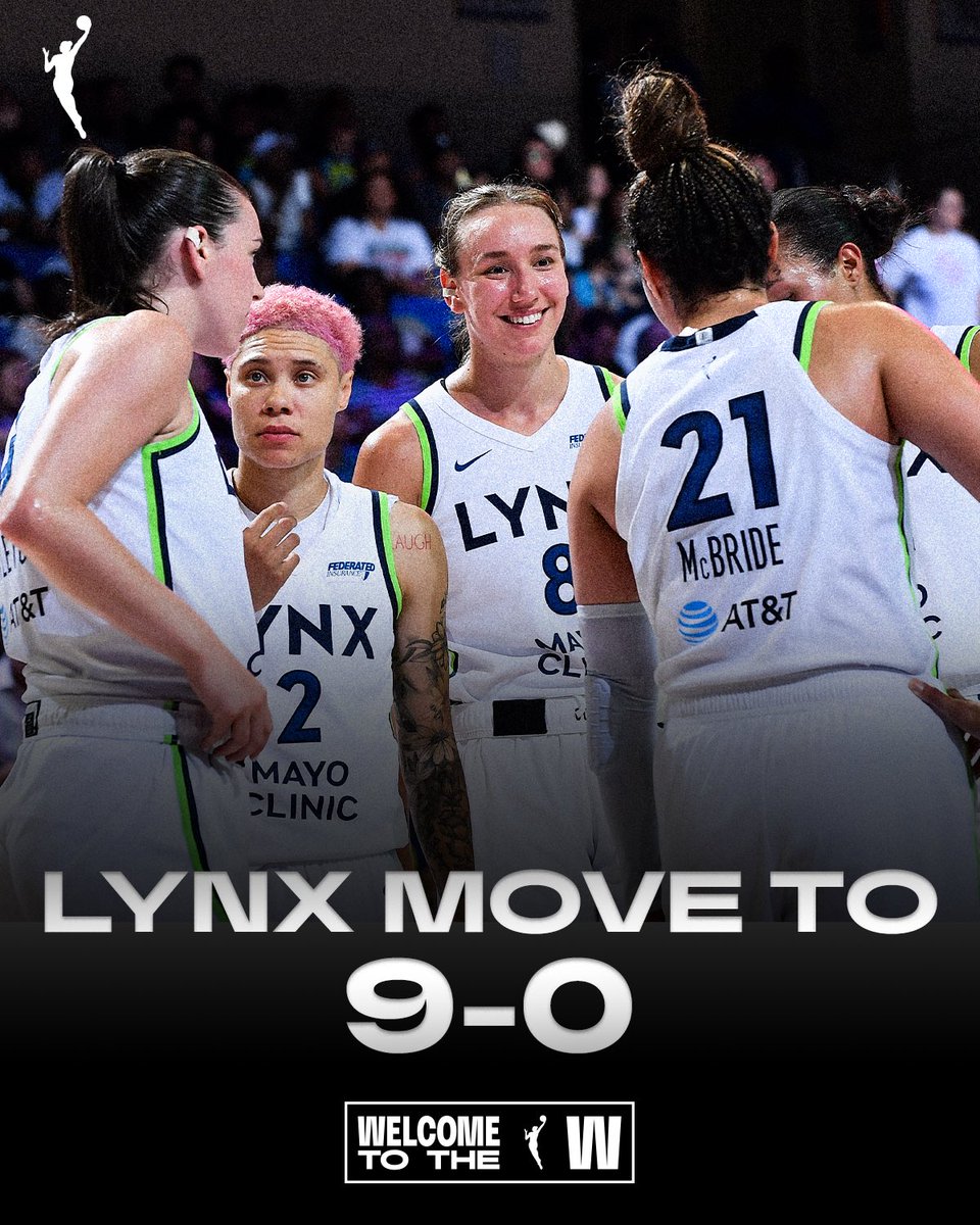 This team is special! ✨

With their win over Dallas, the Minnesota Lynx move to a 9-0 start—tying for the fourth-longest winning streak to begin a WNBA season in league history!
 
#WelcometotheW