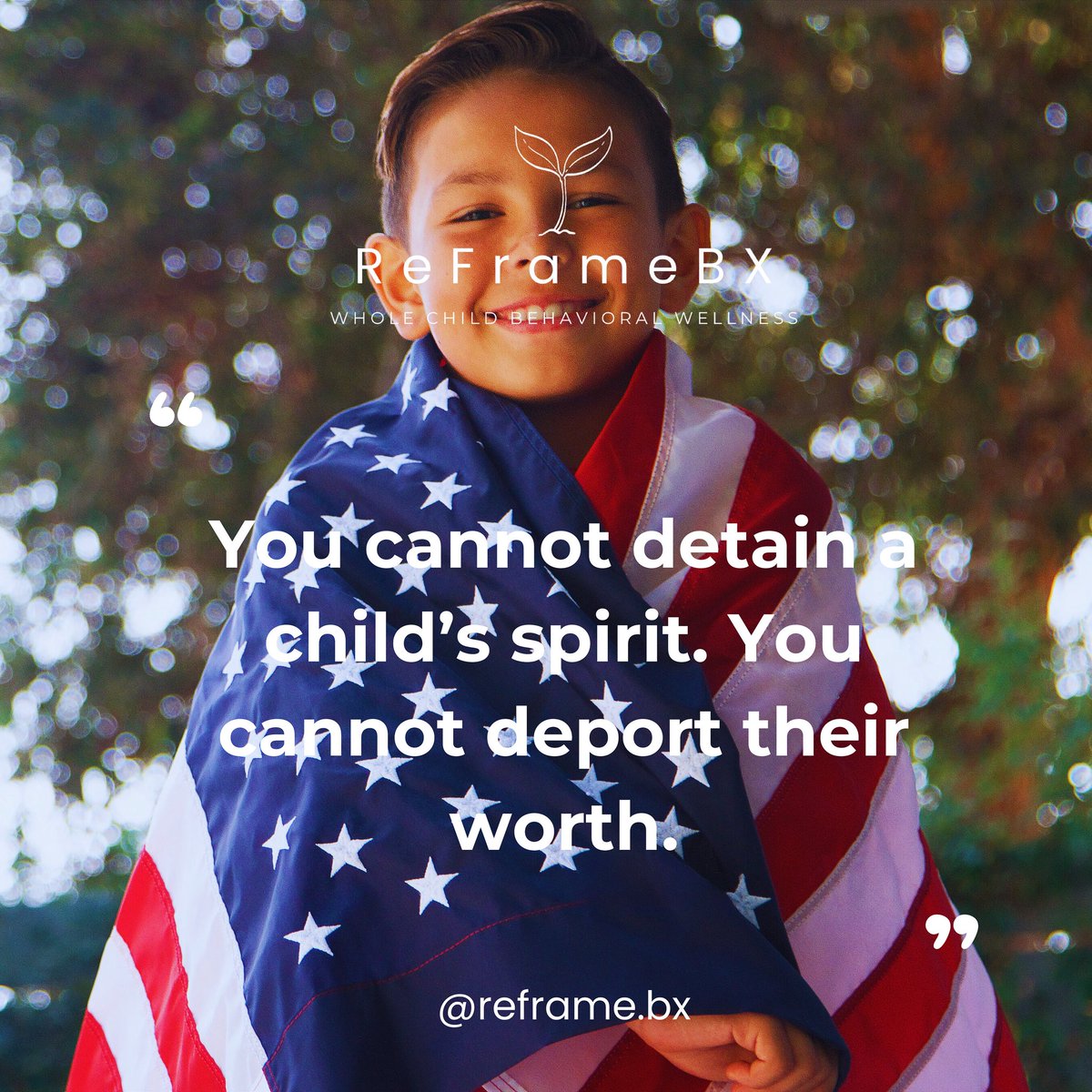 reframebx's tweet photo. You cannot detain a child’s spirit.
You cannot deport their worth.

Borders don’t change their dignity.
Papers don’t determine their humanity.

We stand with immigrant children.
Now and always.

#ReFrameBX #ProtectImmigrantChildren #SeeTheChild #FamiliesBelongTogether https://t.co/16kBMo8pcn