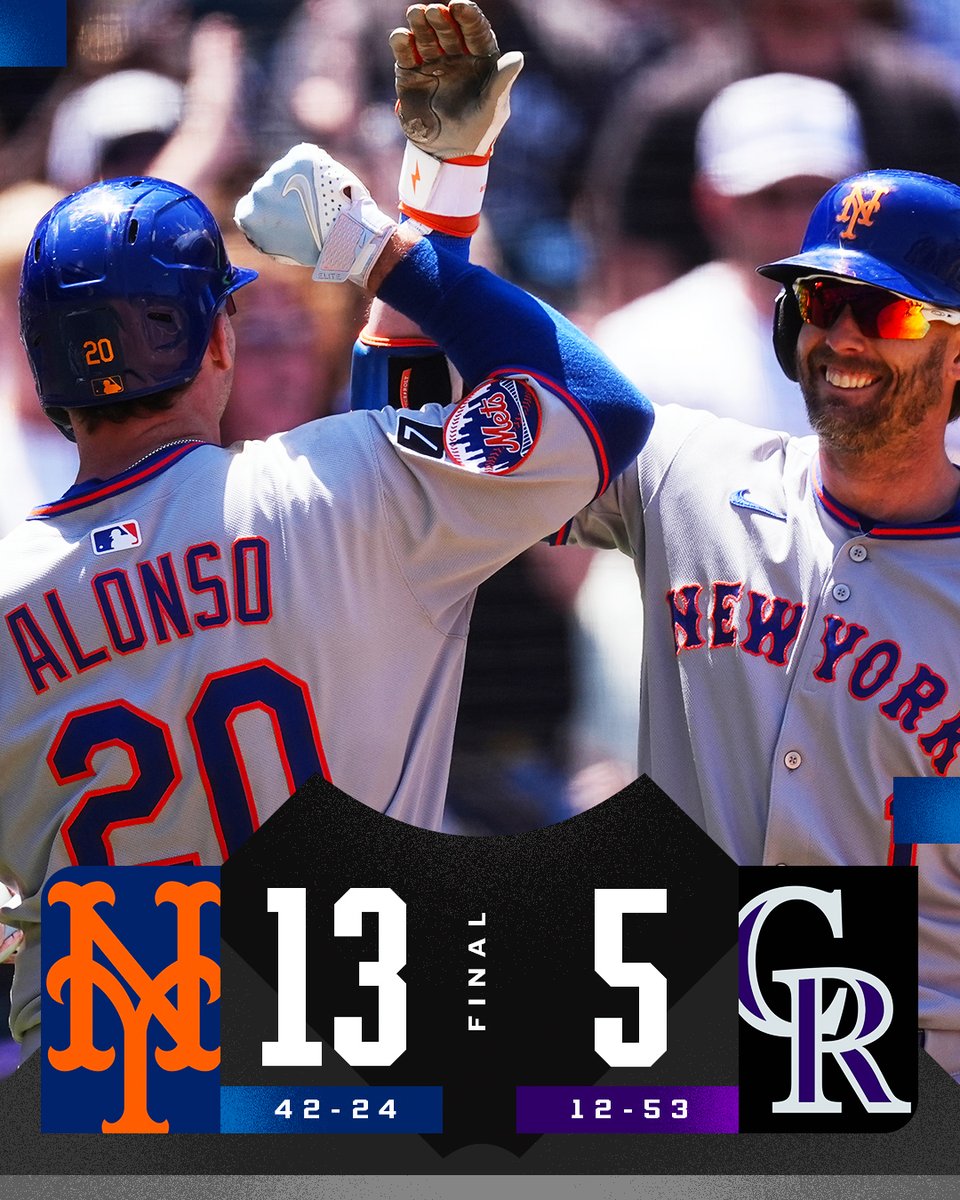 MLB (@mlb) on Twitter photo Pete Alonso and Jeff McNeil combine for 6 hits, 4 HR and 8 RBI as the <a href="/Mets/">New York Mets</a> complete the sweep in Colorado. Pete Alonso and Jeff McNeil combine for 6 hits, 4 HR and 8 RBI as the <a href="/Mets/">New York Mets</a> complete the sweep in Colorado.