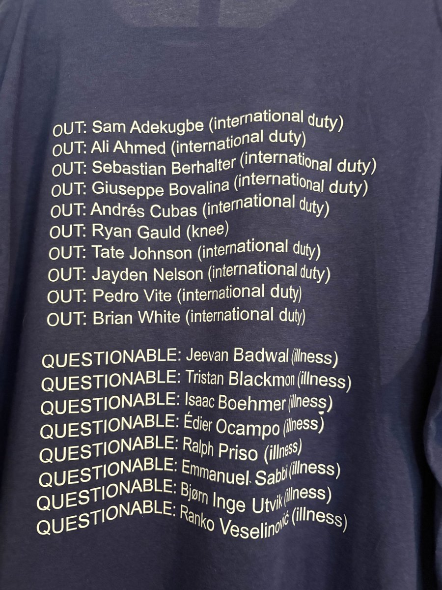 PenderVWFC's tweet image. A #VWFC fan made a shirt to commemorate tonight’s match vs the Seattle Sounders.
Gotta respect it 😂
