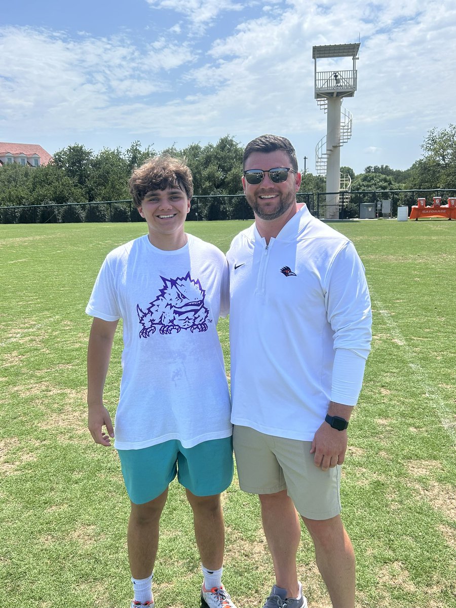 Sawyer McLinden (@sawyermc11) on Twitter photo Awesome day at Specialist camp @ #DFWShowcase!
Charted 10/10 Field Goals, made the Finals & finished Top 4 out of 100+ kickers! Thanks for an incredible camp <a href="/MTommerdahl/">Mark Tommerdahl</a> & <a href="/TCUFootball/">TCU Football</a> - great to compete!
Loved to be back in Texas and at TCU where my whole family went to Awesome day at Specialist camp @ #DFWShowcase!
Charted 10/10 Field Goals, made the Finals & finished Top 4 out of 100+ kickers! Thanks for an incredible camp <a href="/MTommerdahl/">Mark Tommerdahl</a> & <a href="/TCUFootball/">TCU Football</a> - great to compete!
Loved to be back in Texas and at TCU where my whole family went to