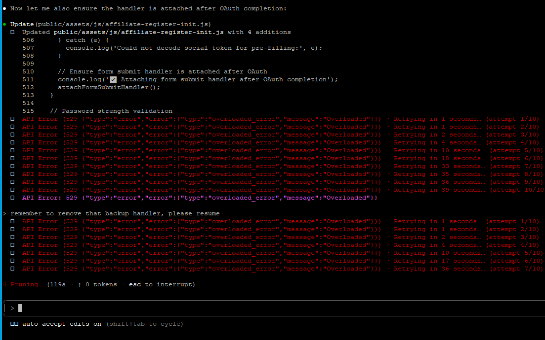 houlihan_rick's tweet image. Claude code is having problems today. Performance has been really slow all day and now its down: