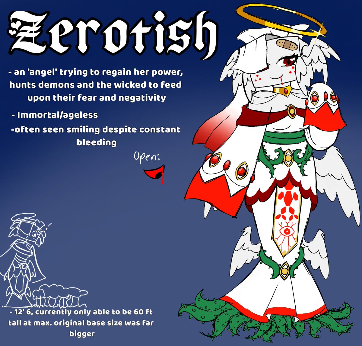 Zerotish02's tweet photo. I've learned that my original appearance had been a little scary to many mortals, as such I've decided to alter it slightly. I hope it is to their liking

If you need to reach me, please do so here
https://t.co/00IQKBWCCQ https://t.co/HwGp1fVeta