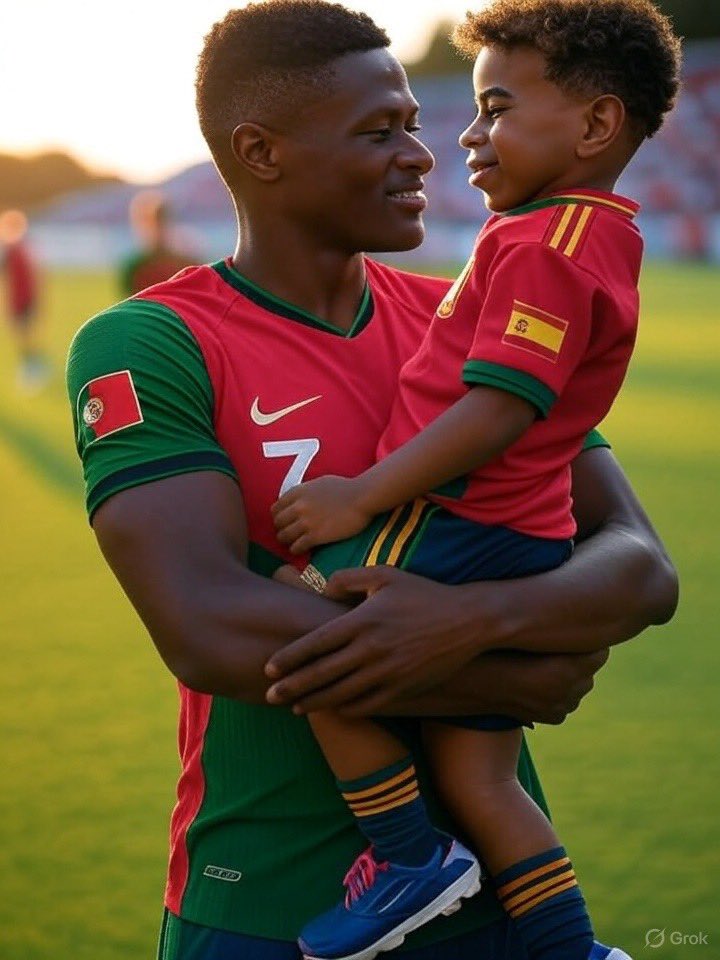 moisesleon's tweet image. Nuno mendes en la final con lamin yamal, su hijo.