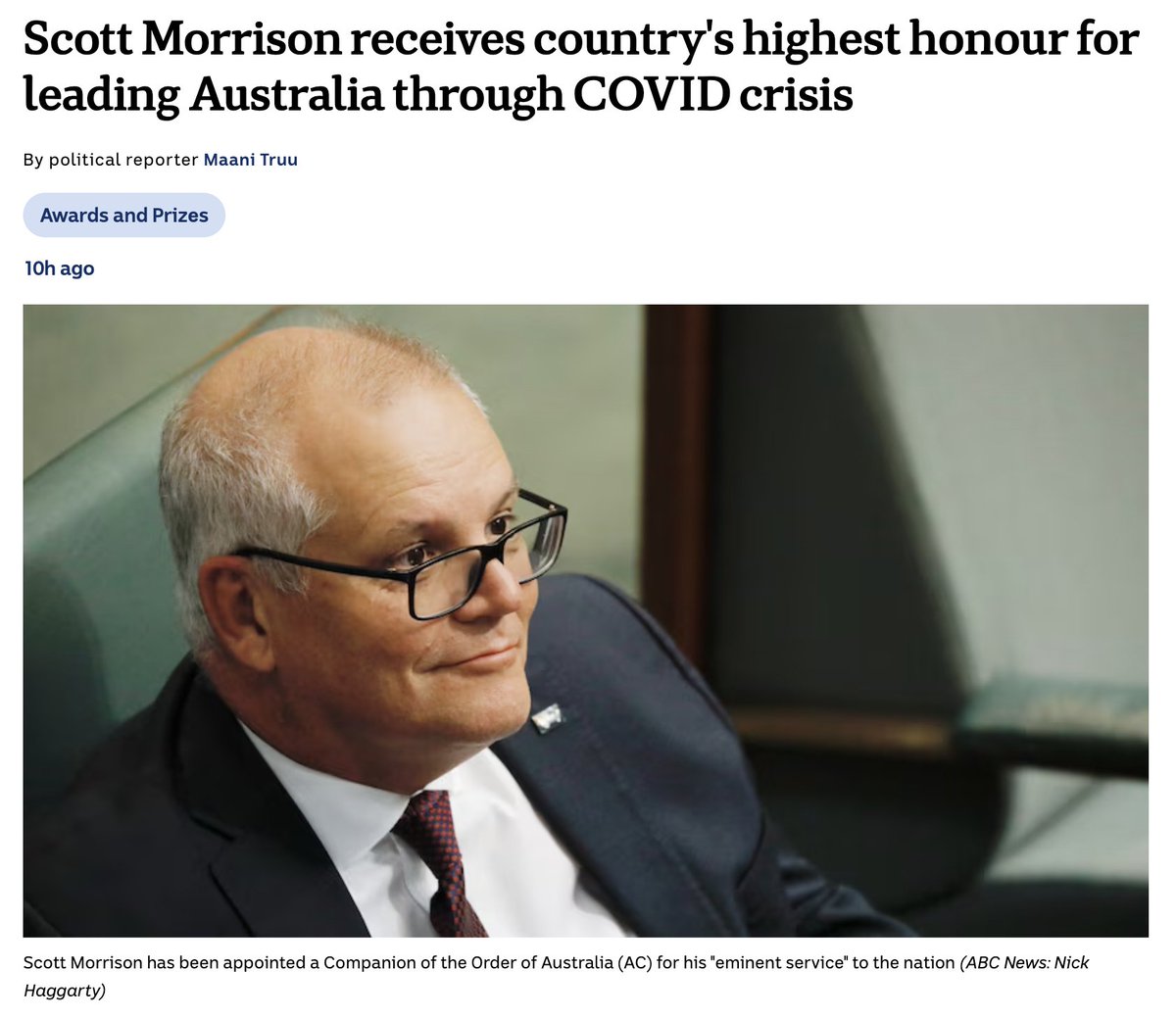 If leadership means disappearing when it counts, dumping responsibility on the states, and ordering vaccines like a last-minute Uber Eats run, then sure, give Scott a medal.

The only real lesson from Morrison in that era was: never trust a bloke who’d serve chicken medium rare.
