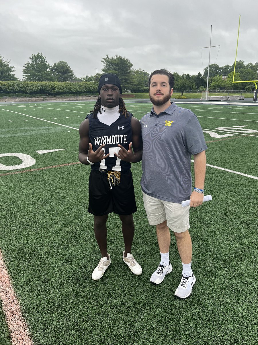 Great experience at <a href="/MUHawksFB/">Monmouth Football</a> football camp today! Got coached up by <a href="/Coach_KCal/">Kevin Callahan Jr.</a> and definitely learned a lot of things. Ready to work!
<a href="/Coach_Kilbane/">Brian Kilbane</a> <a href="/CoachMalvestuto/">Coach Vinnie Malvestuto</a> <a href="/CoachDrew_Rob/">Coach Drew Robinson</a> <a href="/_CoachWiggs/">Kyle Wiggins</a> <a href="/CoachMignanelli/">Coach Chris Mignanelli</a> <a href="/CoachTello_NCSA/">Coach Tello</a> <a href="/CoachIaquinta/">JJ Iaquinta</a> <a href="/CoachMundis/">Connor Mundis</a> <a href="/CoachBours/">Jeremy Bours Jr</a> <a href="/pasports/">Pennsylvania Sports on PennLive</a>