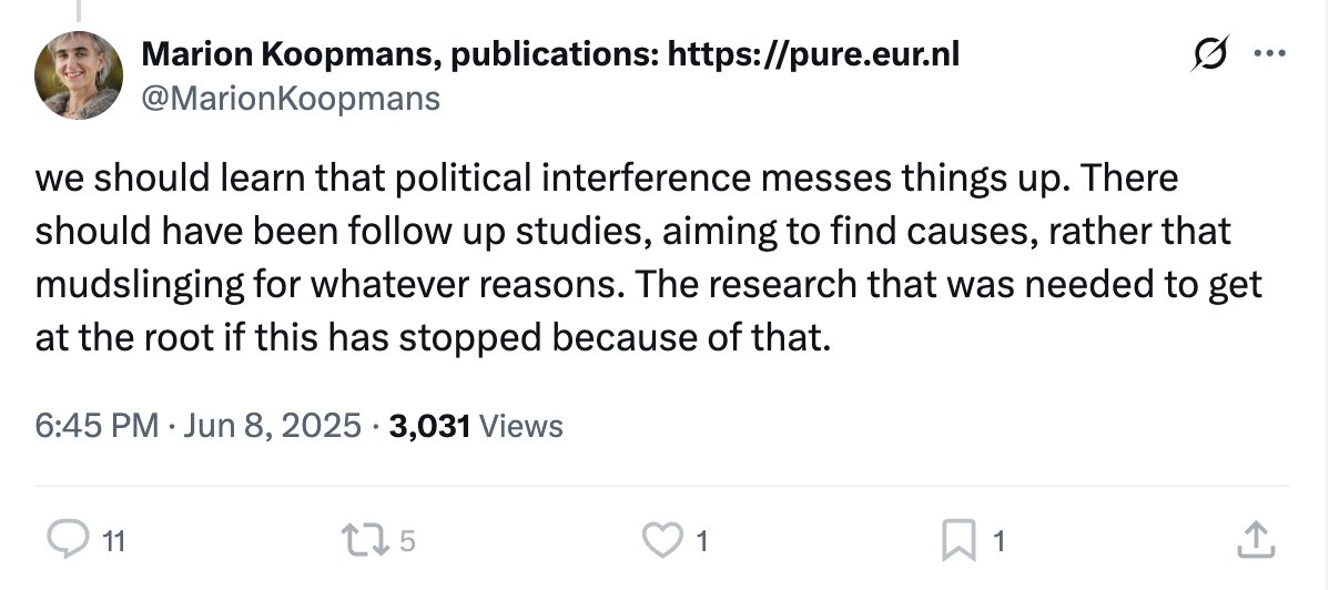 Nee hoor, <a href="/MarionKoopmans/">Marion Koopmans, publications: https://pure.eur.nl</a>... 

Het zijn malafide wetenschappers zoals jij 'that mess things up'. 

Je bent medeauteur bij drie van de vijf frauduleuze artikelen die aan zouden tonen dat #SARSCoV2 op de markt van Huanan van dier op mens overgesprongen was. Dat moest doorgaan voor