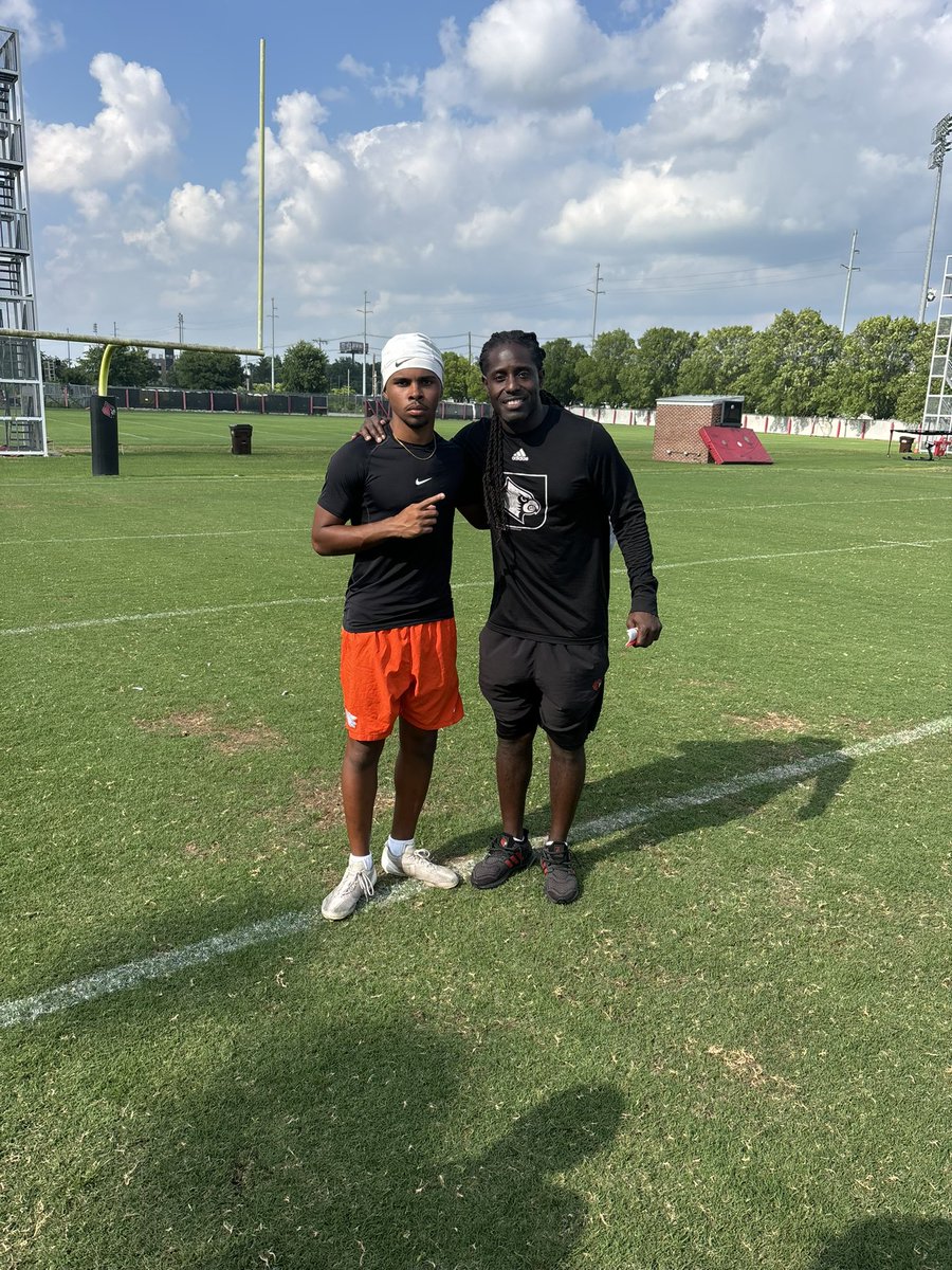 Great time at <a href="/LouisvilleFB/">Louisville Football</a> camp couple more to go !!! <a href="/deionbranch84/">Deion Branch #83 #84</a>