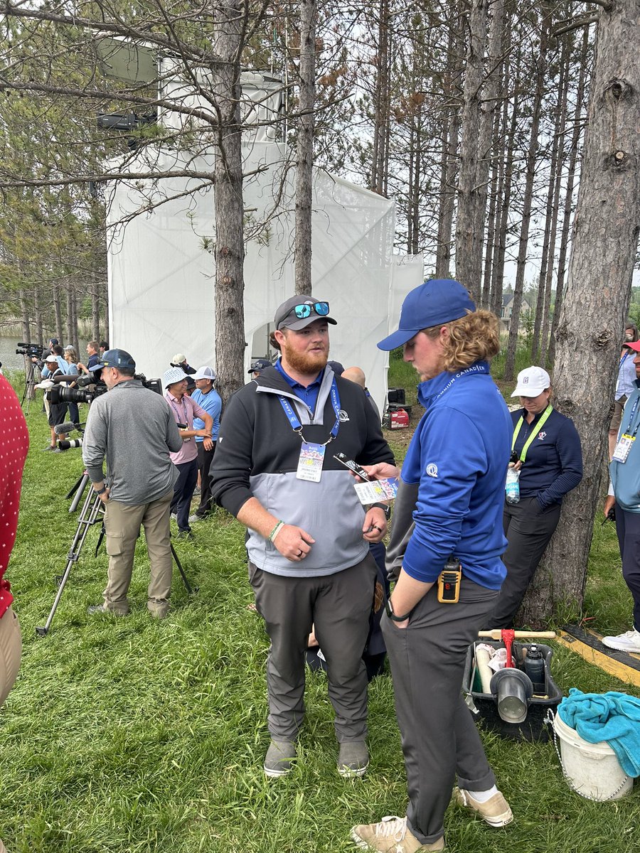 The boys getting ready in case of a fifth playoff hole #pinlocation