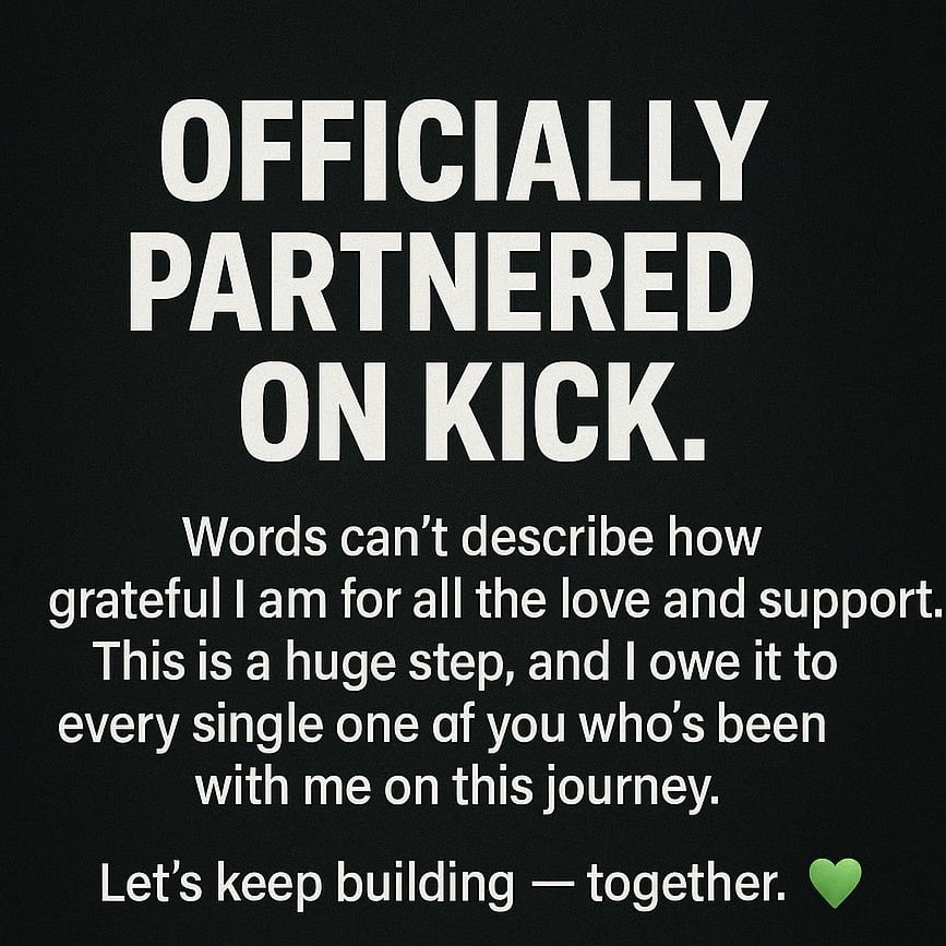 Weee did it!!! 💚💚💚
#KickStreaming #pickkick #Kickstreamer #PartnershipUnlocked