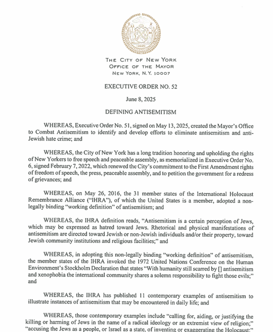 NYC has officially adopted the IHRA definition. Thank you <a href="/NYCMayor/">Mayor Eric Adams</a>!