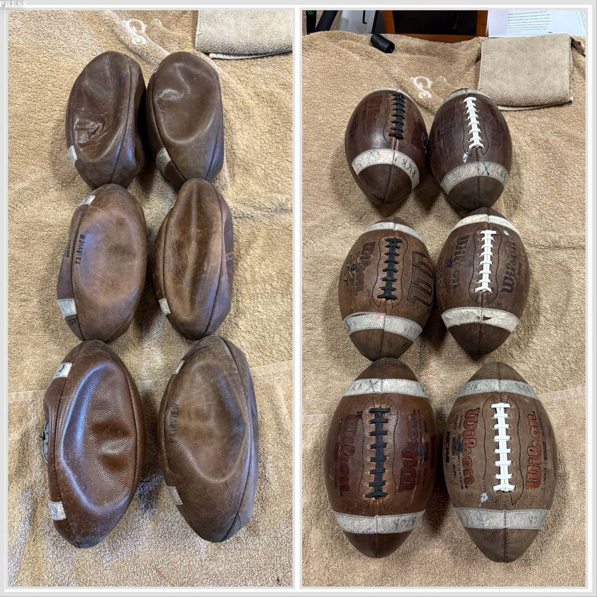 DA Sedmak (@coachsedfb) on Twitter photo 6 footballs repaired for Coach Carl Fonticella of <a href="/Fairview_HSFB/">Fairview Football</a> in Pennsylvania. If you need this service, contact me.
CoachSedFBRepair.com 6 footballs repaired for Coach Carl Fonticella of <a href="/Fairview_HSFB/">Fairview Football</a> in Pennsylvania. If you need this service, contact me.
CoachSedFBRepair.com