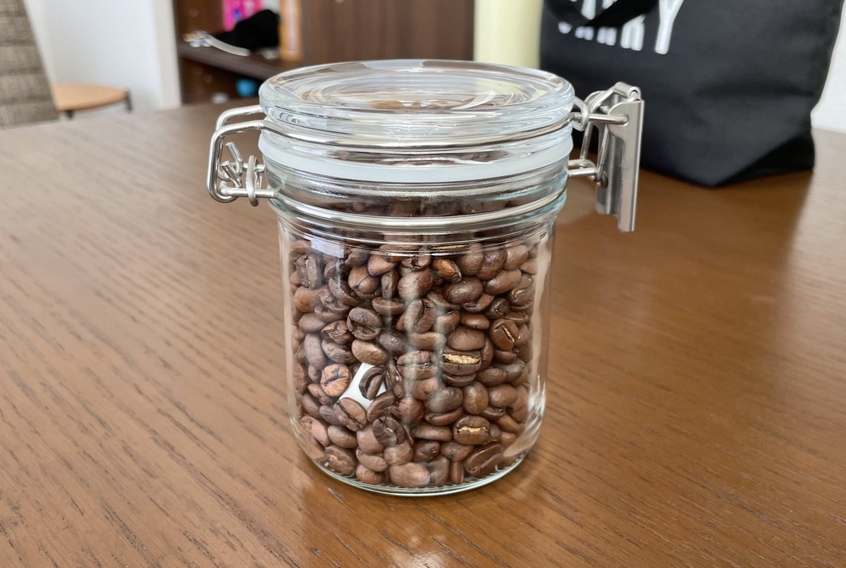 無印で買った密閉ビン
200gは入らないけど良い感じ☕︎