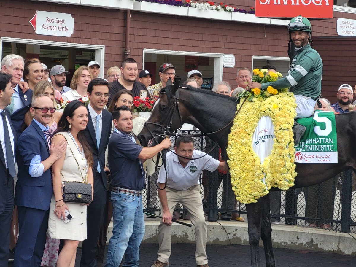 Belmont Stakes Racing Festival ends on a wonderful note, as trainer Miguel Clement gets a Grade I victory with Deterministic (Kendrick Carmouche) in the Manhattan.

Miguel's father, Christophe, died last month of cancer