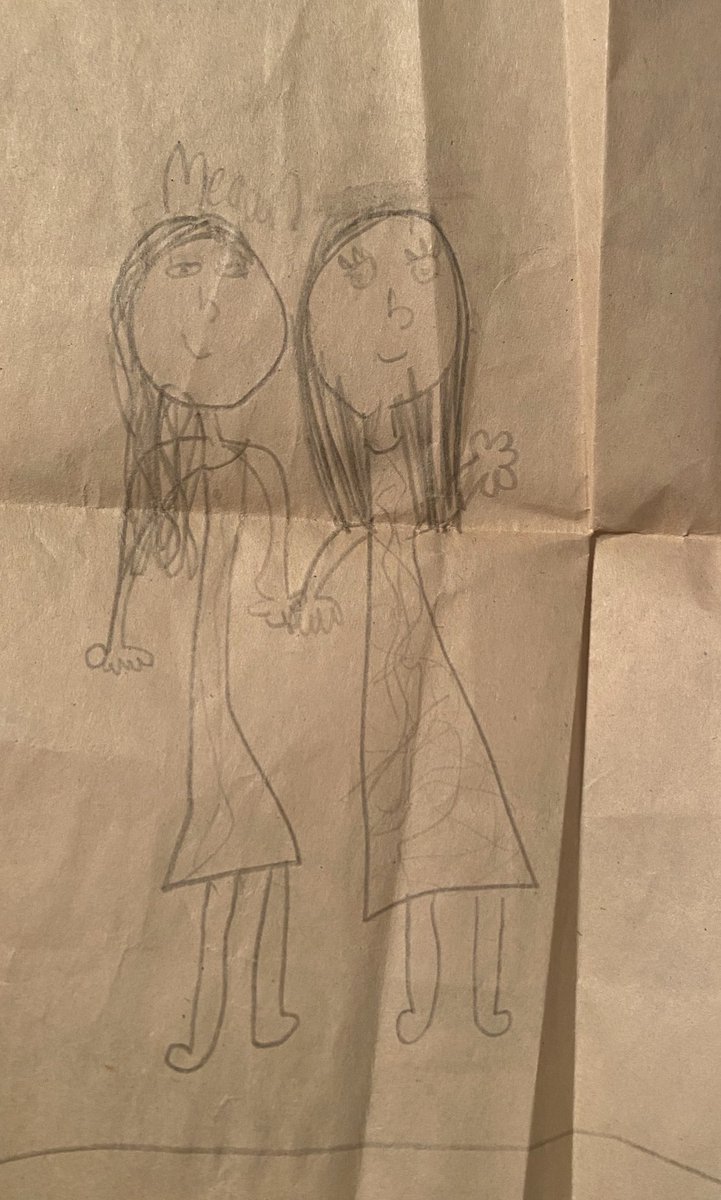 “me &amp; my future wife” pencil on construction paper, megan williams, age 5