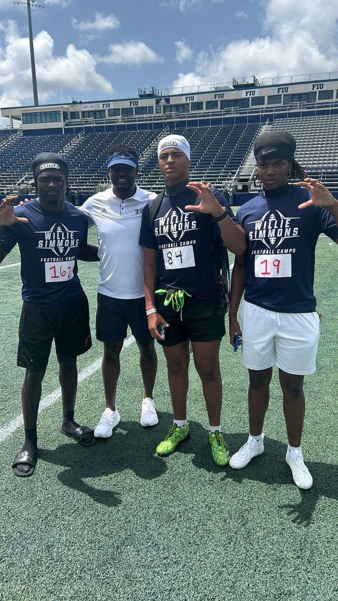 Great work today in the 305 <a href="/FIUFootball/">FIU Football</a> excited to be back on the 18th of June!! <a href="/HCWillieSimmons/">Coach Willie Simmons</a> 

<a href="/CoachBKU/">Coach Kenechi Udeze</a>
<a href="/coach_Gomez36/">Christian Gomez</a> 
<a href="/Coach_Dewitt/">Jovan Dewitt</a> 
<a href="/CoachPatArinze/">Patrick Arinze</a> 
<a href="/CoachEdPata/">Edwin Pata 🇭🇹</a> 

<a href="/ACHSRecruiting/">Atlantic Coast Football</a> <a href="/StepDurham/">Step Durham</a> <a href="/CS904_/">Coach Cam</a> <a href="/freddyhigh1/">🛡 Coach Freddy Highsmith</a> <a href="/CoachMikeG60/">Coach Mike G</a> 
<a href="/LennyJames_/">Lenny James</a> <a href="/Coach__Gio/">Gio Portobanco🇵🇷🇳🇮</a> <a href="/Coach_DMarshall/">Coach Darrius Marshall</a>