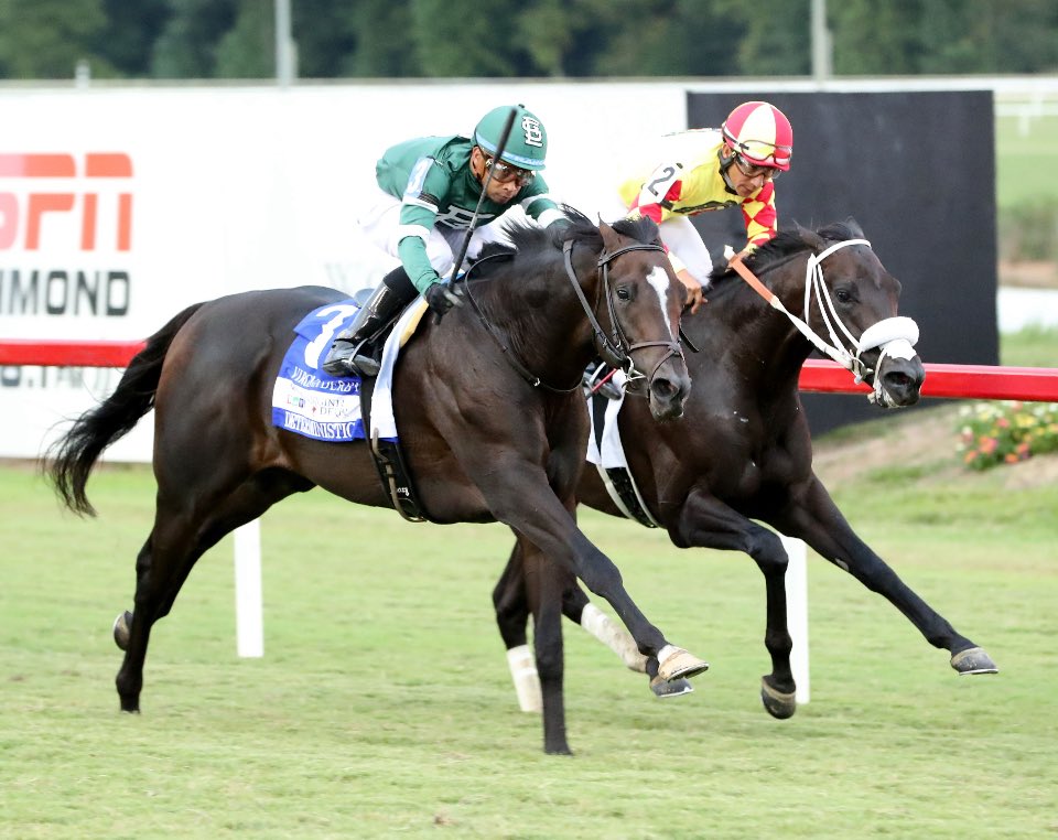 ColonialDowns's tweet image. Congratulations to Deterministic, winner of the 2024 VA Derby (G3), on winning the Manhattan Stakes (G1)! 

Congratulations to Integration, winner of the 2023 VA Derby (G3) and runner up in the 2024 Arlington Million (G1), on runner up in the Manhattan Stakes (G1)!