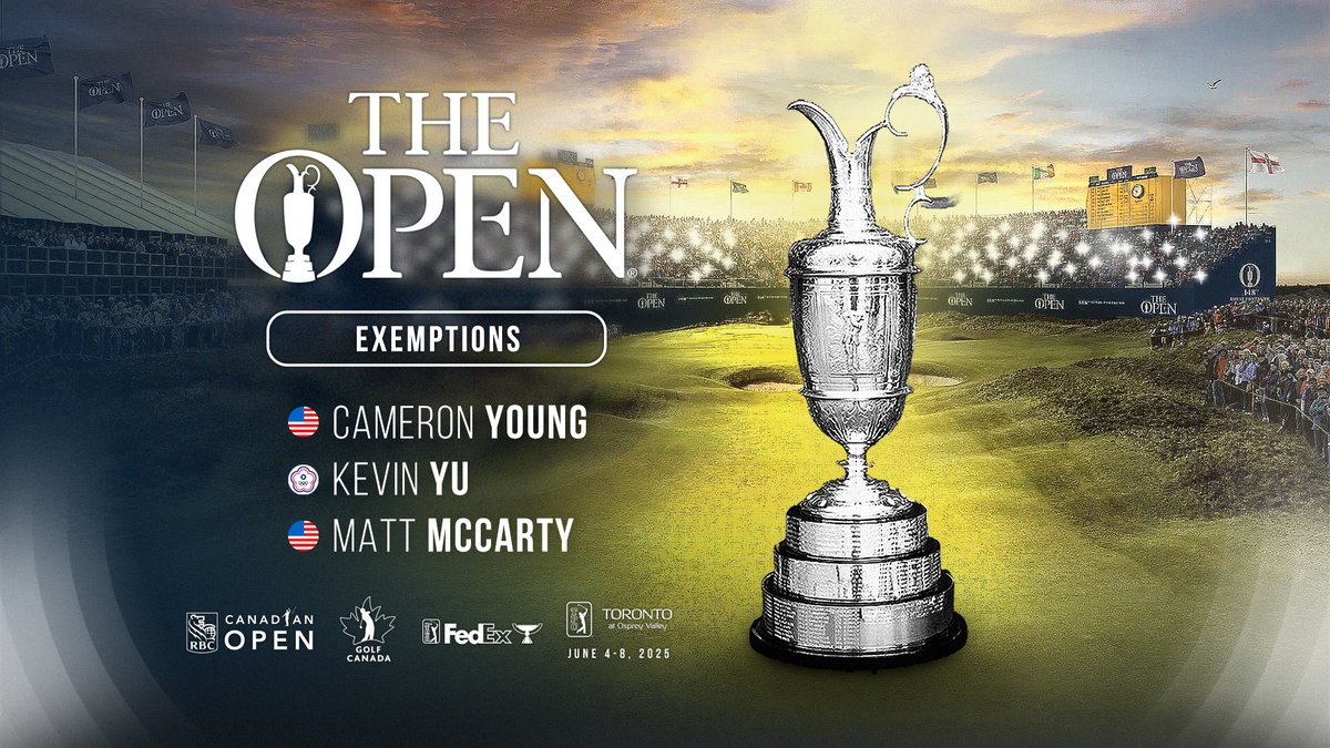 Three more additions to the 153rd edition of <a href="/TheOpen/">The Open</a>:

·Kevin Yu
·Matt McCarty
·Cameron Young