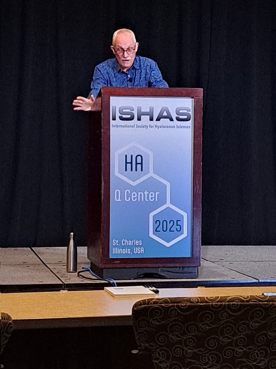 ISHAS_org's tweet image. Tony Day presents his scientific journey in the hyaluronan field.