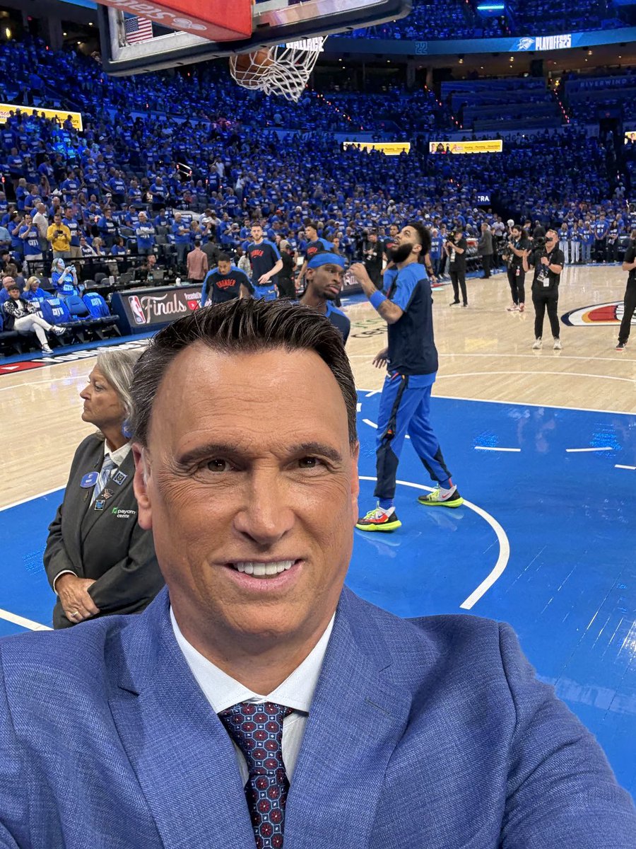 LegsESPN's tweet image. Okay Game 2 minutes away. Can’t wait to see what level of pressure OKC applies to start this game. Can they tame an Indiana team with this much belief? See you after breaking it down on @notthefakeSVP