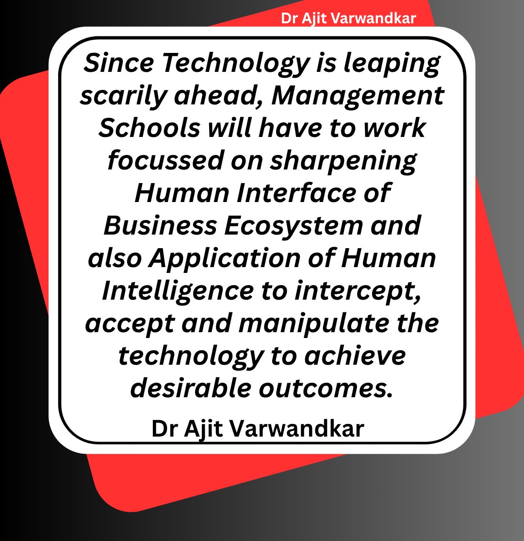 Only a few Academic Minds might understand this....

A very important change is desirable at Management Institutions.

#AI #SCHOOL #ManagementEducation