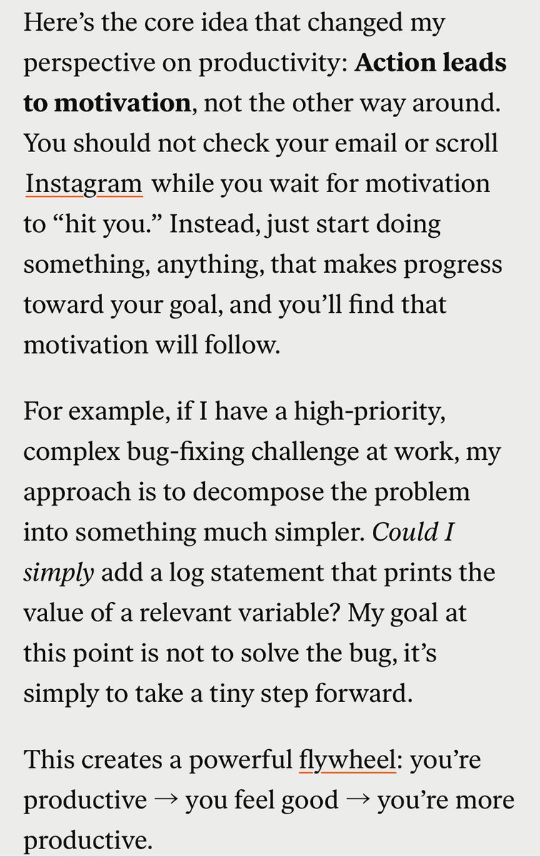 Monday motivation: Action leads to Motivation. A short note on handling procrastination as a dev: spectrum.ieee.org/getting-past-p…