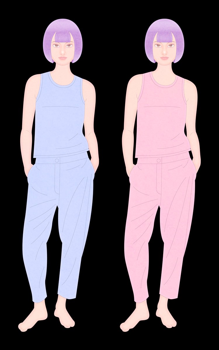 zaraの写真をトレースしてみる。#美少女イラスト #イラスト #女性 #ファッションイラスト