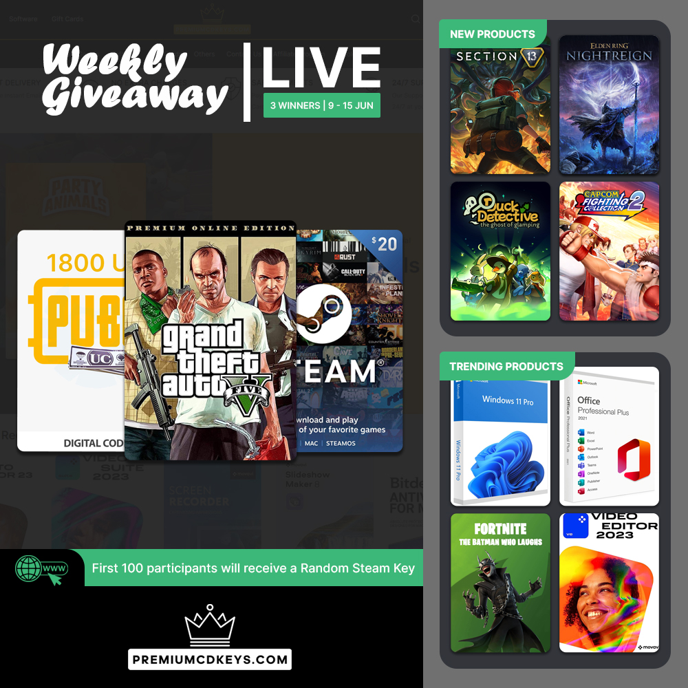 premiumcdkeys's tweet image. Our Weekly #Giveaway is Live!

Participate for a chance to win GTA V Online Premium Edition Rockstar Games, #Steam $20 USD Gift Card and #PUBG Mobile 1800 UC Gift Card.

To participate visit: premiumcdkeys.com/pages/weekly-g…

#Contest ends on 15 June 2025, 3 Winners will be selected…