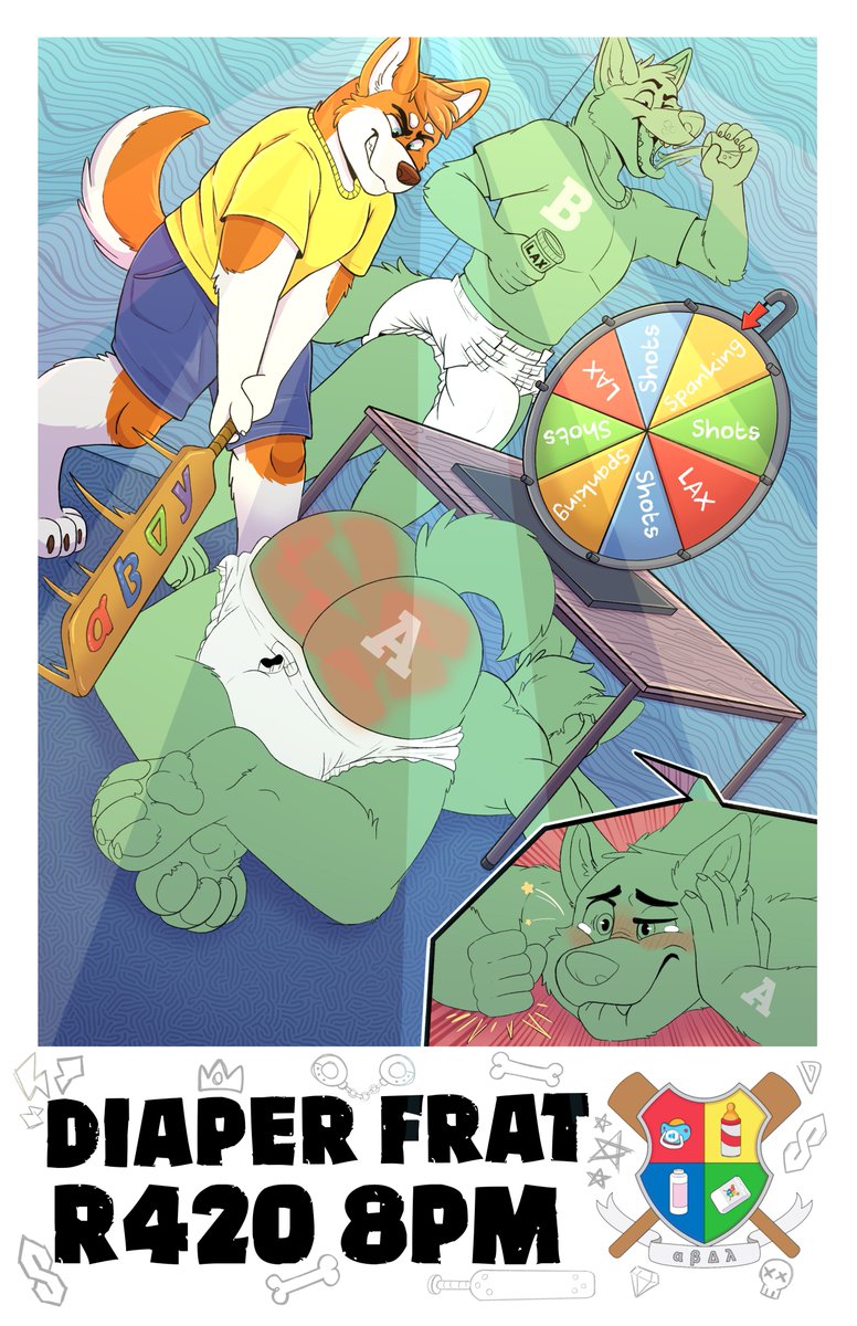 ⭐️ “Pledge-paddle” BFC Diaper Frat YCH FUNDRAISER ⭐️ 

BID HERE:

furaffinity.net/view/61164554/

HEY PLEDGES!
Ready to test your courage at this years Diaper Frat? Your Diaper Frat PREZ CID (@ cidsplayground) Has created a RIGOROUS gauntlet along with his frat officers at BFC this year