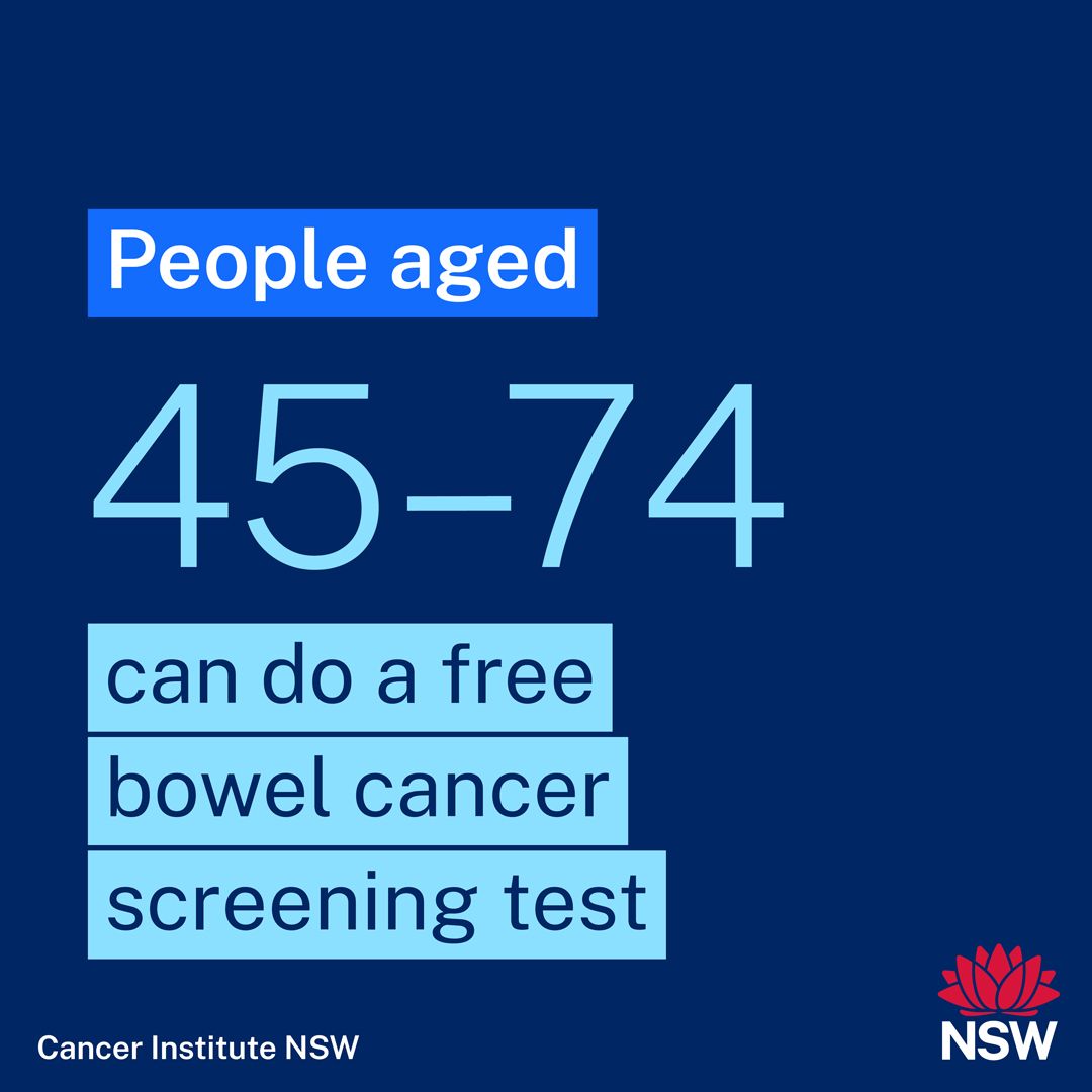 🎗️ Bowel Cancer Awareness Month
Do you know that Australians aged 45 now have access to free bowel cancer screening?  Early detection saves lives. 
Watch Melahat's story: youtu.be/eqS3RVMd_HE
Access multilingual info: cancer.nsw.gov.au/dothetest/