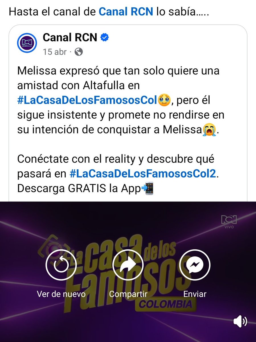 Realitys2024's tweet photo. Qué feo. Ustedes vieron ese video?15 de abril... Busquenlo y lean los comentarios... Por Facebook 
#LaCasaDeLosFamososCol2 
#LaCasaDeLosFamososCol https://t.co/SHbuRsZfwW