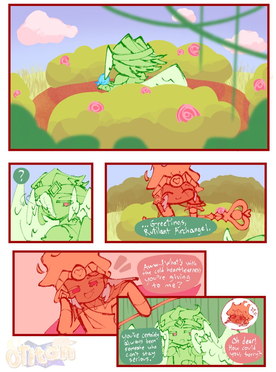 OT_Saturnian's tweet image. A drop in the turbid water - 1/5
Ft. Rutilant Archangel, my version of Fire Spirit under Eternal Sugar’s influence
THANKS TO @S0HNDERLEERE FOR ALLOWING ME TO INCLUDE THE SILLY LANGUOR SERAPHIM IN HERE 🧡
I had this in plan for a while but yk haha
#firewind