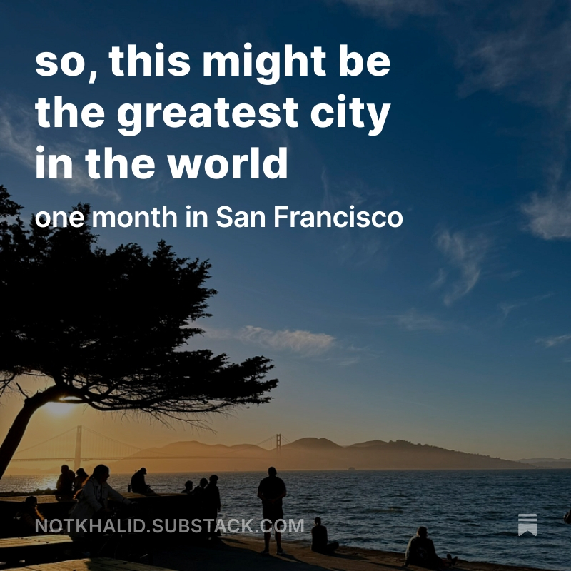 trying to make sense of the pull this city has. curious to hear your thoughts!

notkhalid.substack.com/p/so-this-migh…