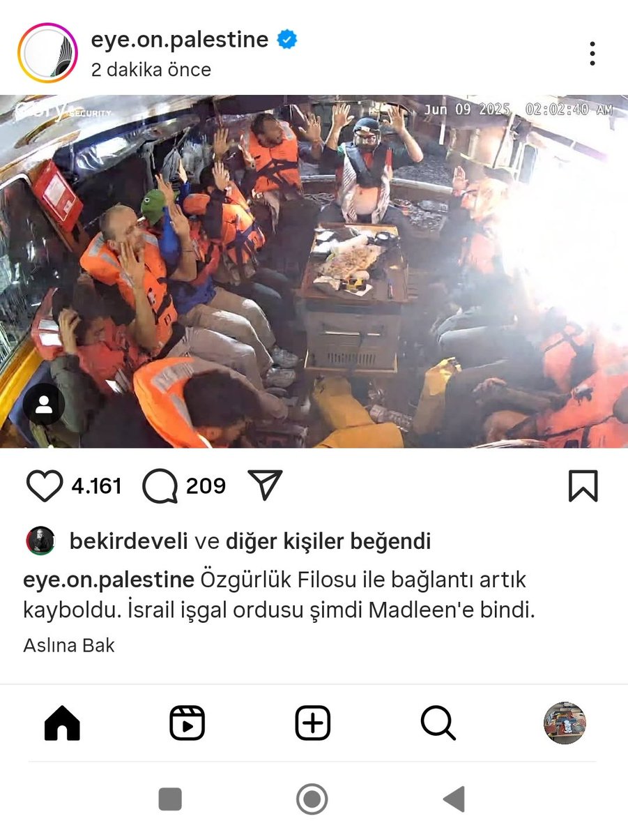 #AllEyesOnMadeleen 
#WeAreMadleen 

İsrail işgal ordusu Madleen'e bindi!!