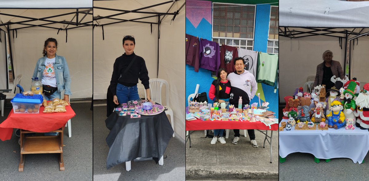 Artematica209's tweet photo. ¡Hola!
Estos son los emprendimientos que nos acompañaron hoy en la Feria organizada por la Junta de acción comunal de Timiza 1° Sector y que apoyamos en Artemática y Red Activa Juvenil.
¡Gracias!
#FeriaArtemática #Economíapopular #Emprendimiento
#Timiza #Kennedy #Bogotá https://t.co/dX5CefBPjm